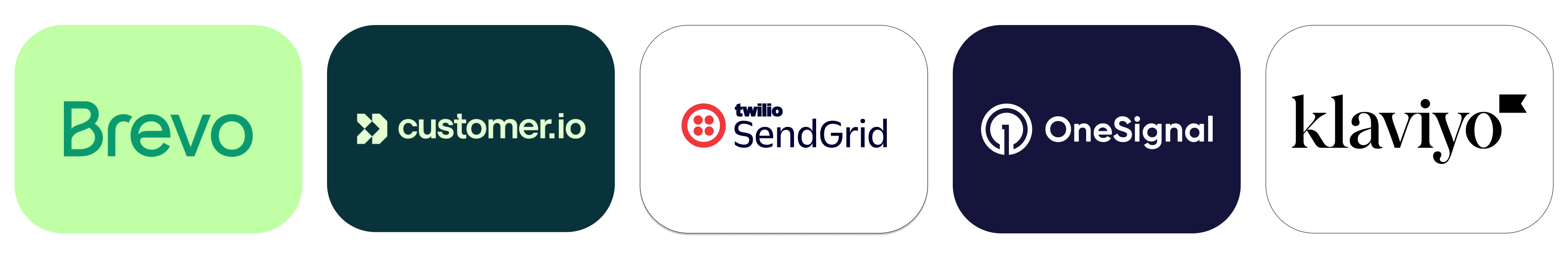 Supported ESPs — Brevo, SendGrid, Klaviyo, Customer.io, OneSignal and more